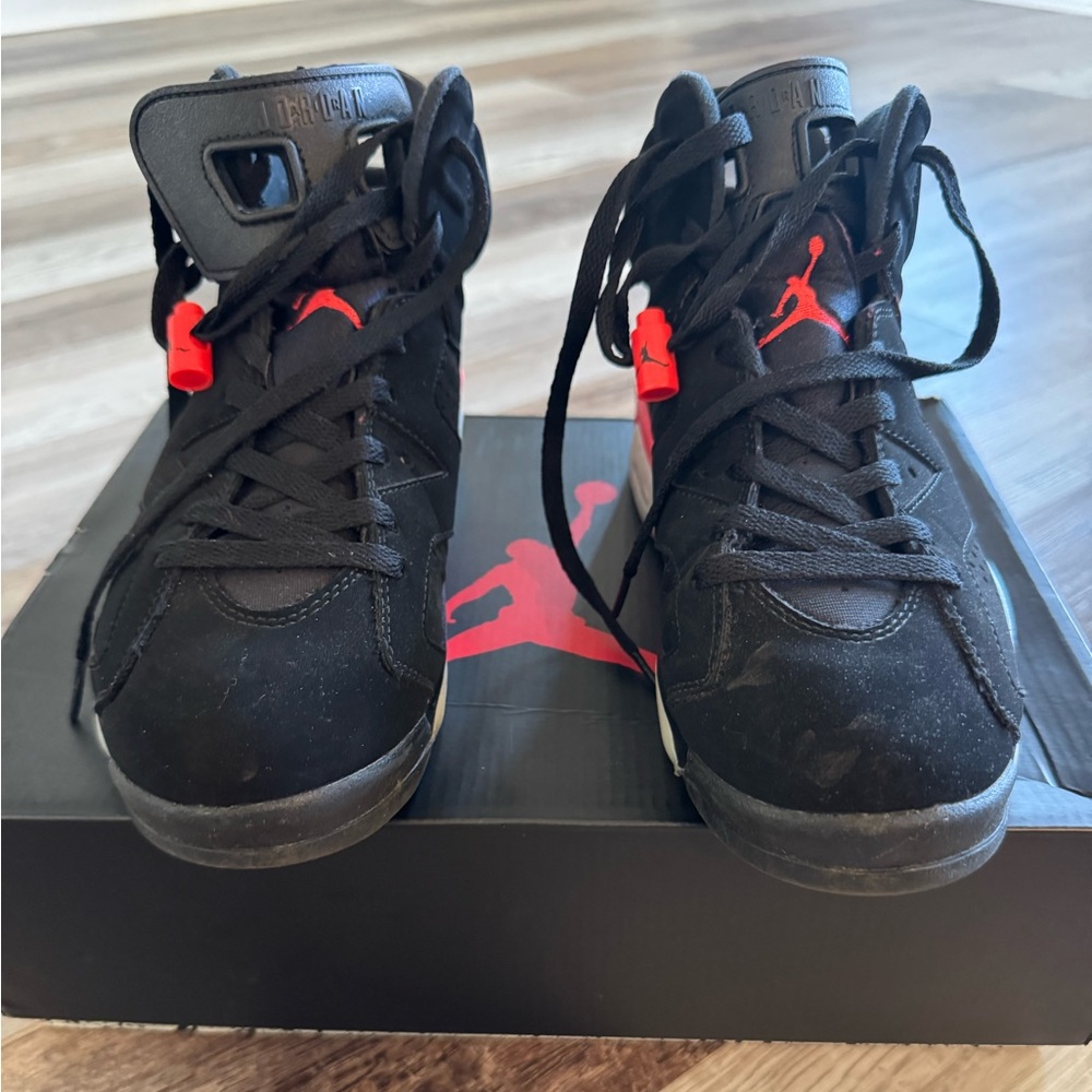 Jordan Black with Red Jumpman High-Top Sneakers